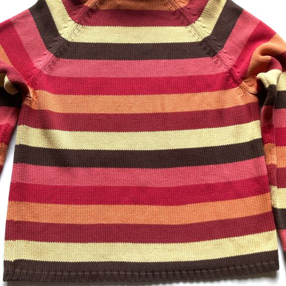Vintage Jeanne Pierre Turtleneck Sweater Womens Medium Multi Striped Y2K - Picture 8 of 10